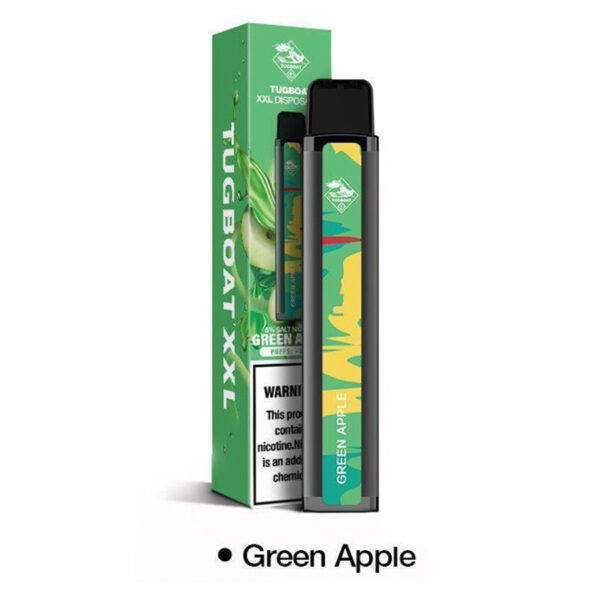 tugboat xxl green-apple disposable 2500 puffs