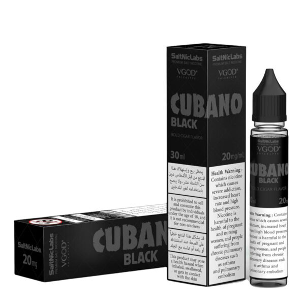 vgod cubano black saltnic 30ml nicotine 20mg