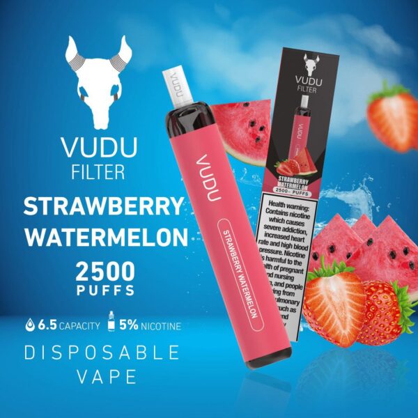 strawberry watermelon by vudu 5% disposible 2500 puffs
