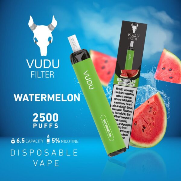 strawberry watermelon by vudu 5% disposible 2500 puffs