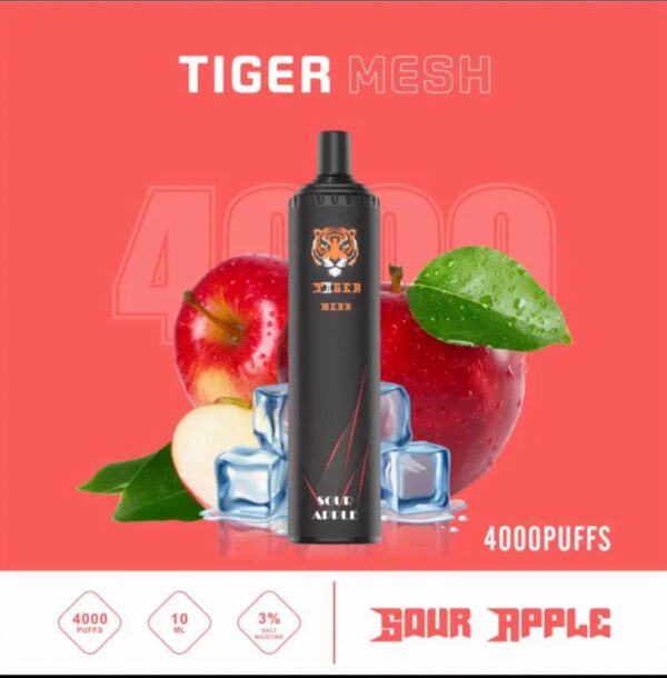 tiger mesh sour apple 4000 puffs disposable 5%