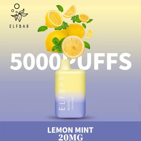lemon mint by elfbar 5000 puffs disposable 20mg