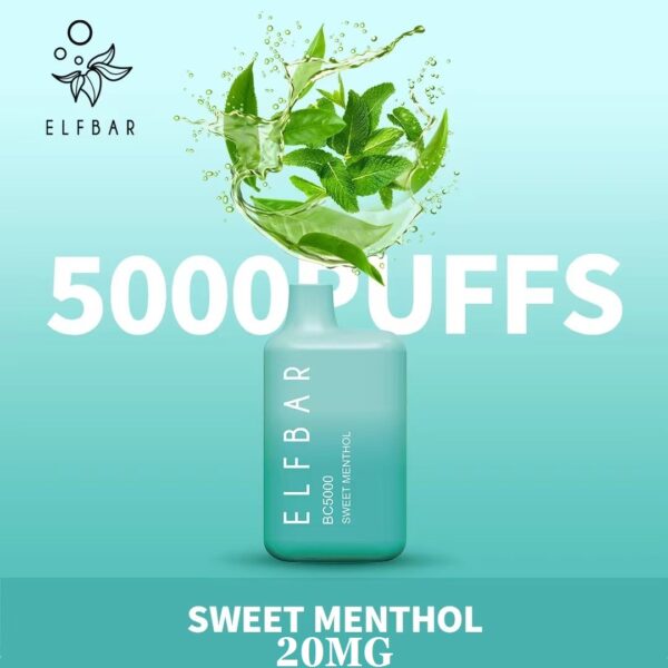 sweet menthol by elfbar 5000 puffs disposable 20mg